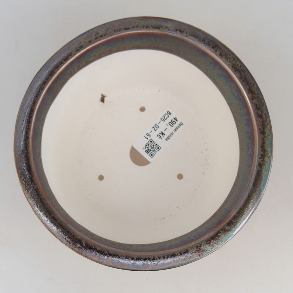 Bonsaischaal van keramiek 16 x 16 x 8,5 cm, goudkleurig