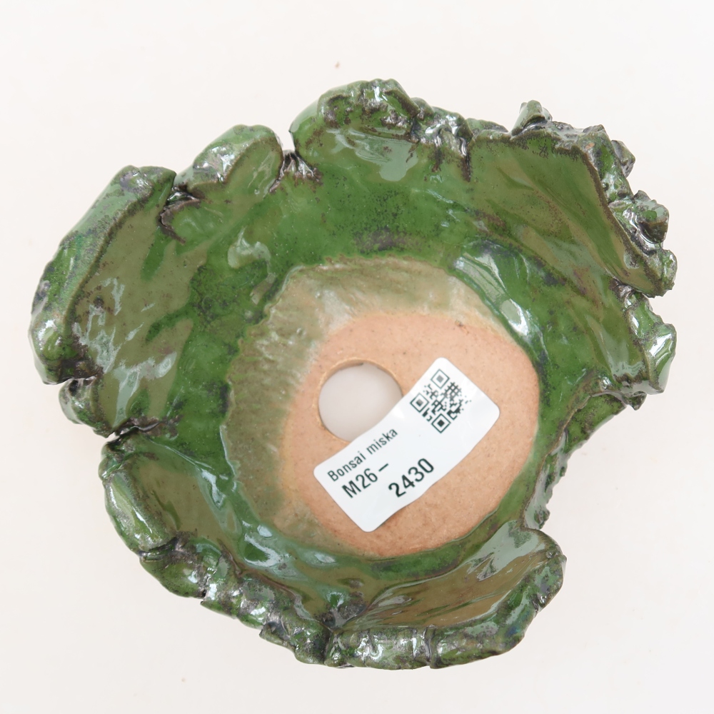 Keramische schaal  11 x 11 x 7 cm, kleur groen