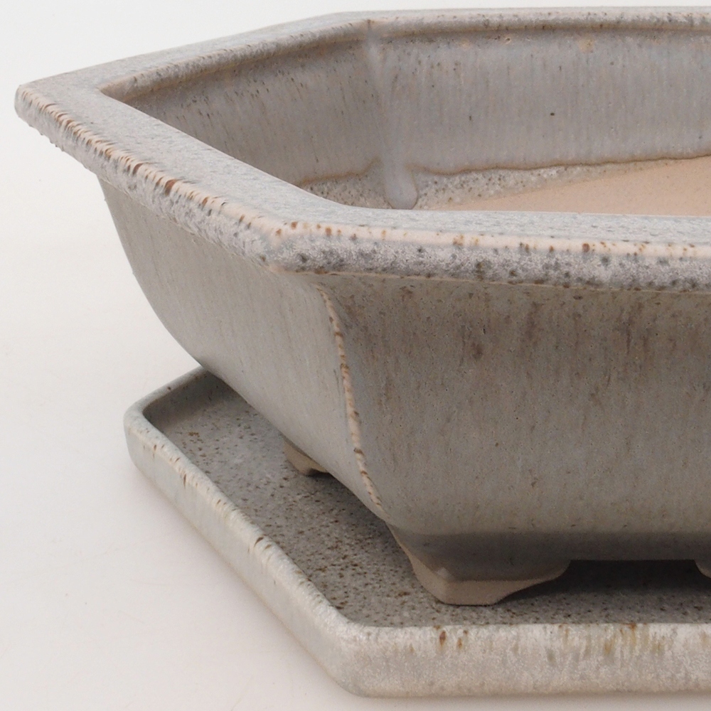 Bonsai kom + schotel H53 - 19 x 21,5 x 7 cm - beige