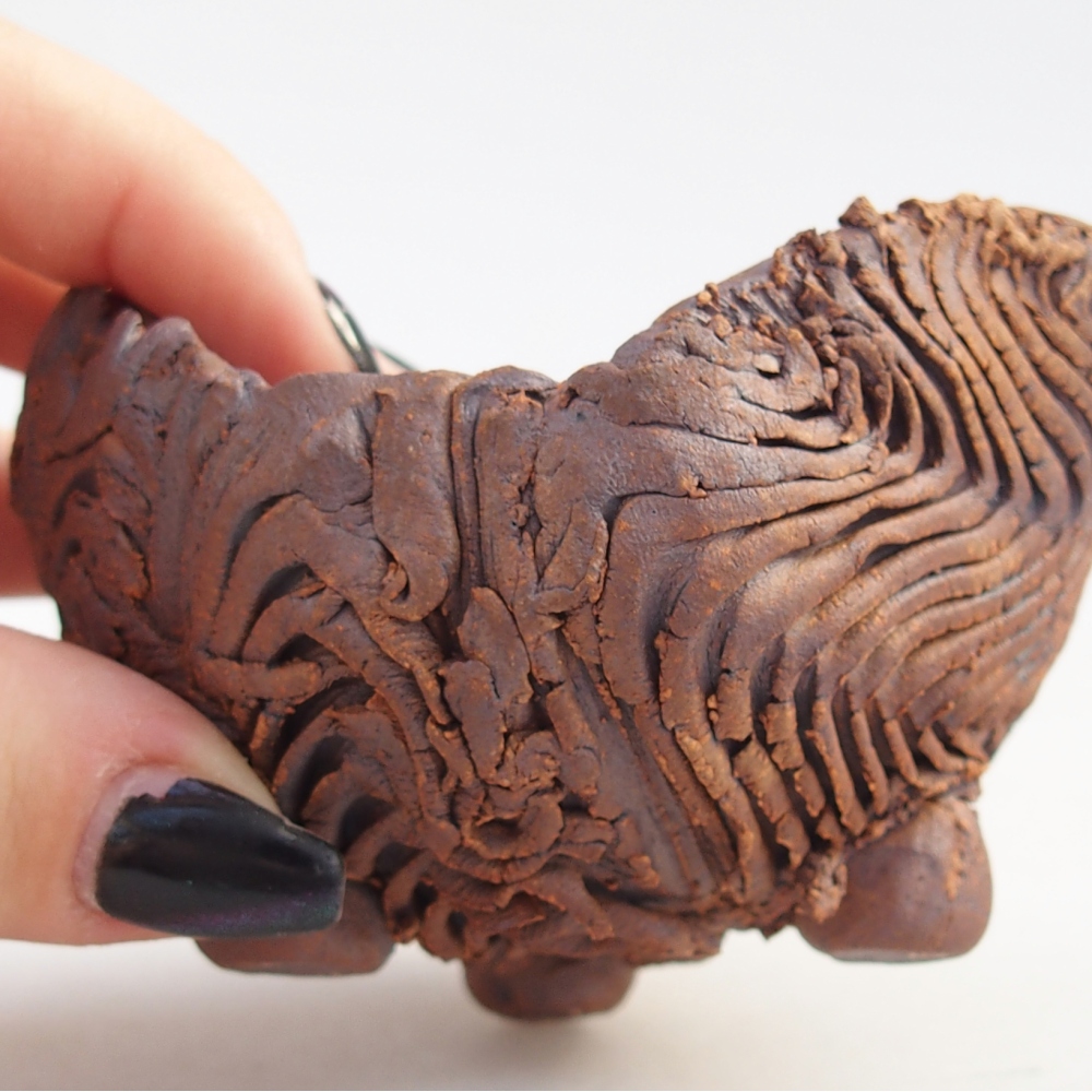 Keramisch Schelp 8,5 x 8 x 5,5 cm , kleur bruin