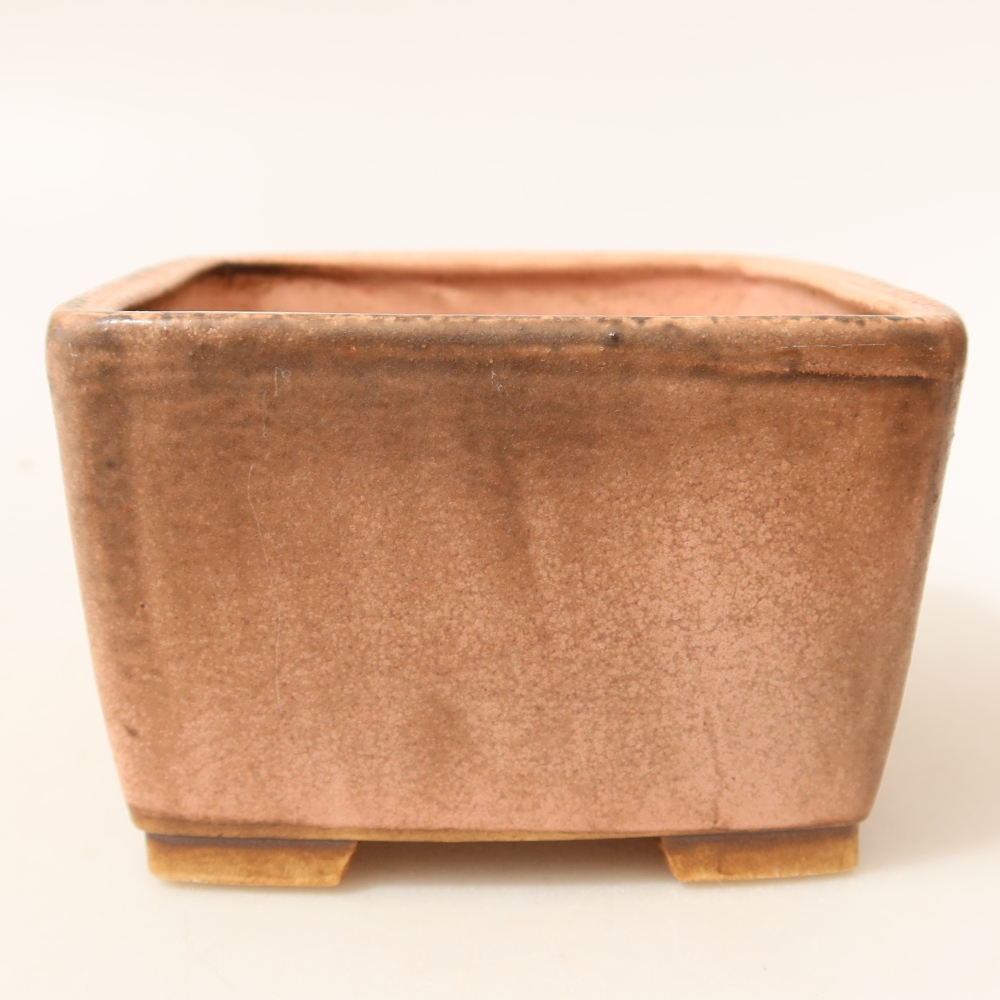 Bonsaischaal van keramiek 10,5 x 10,5 x 7 cm, roze