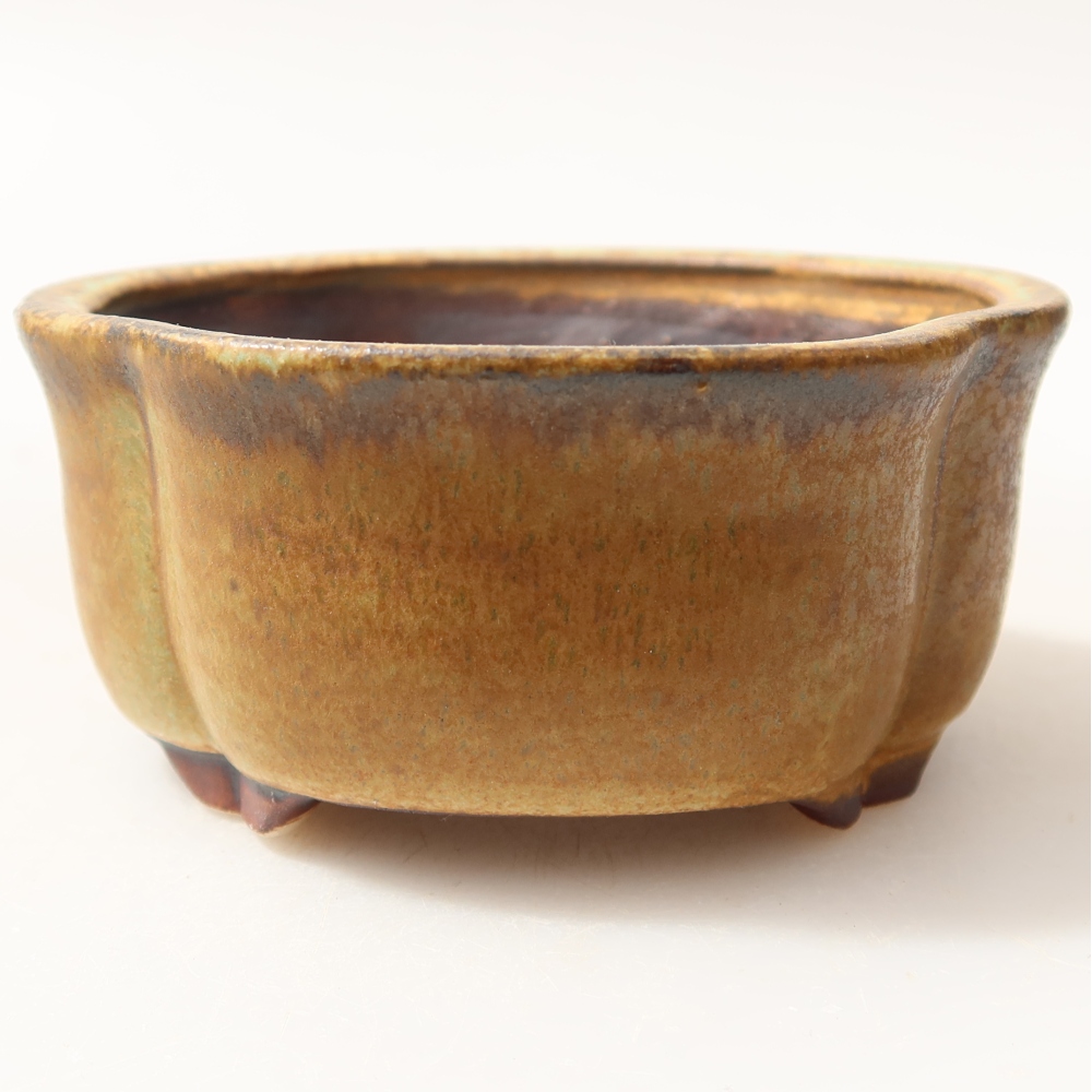 Bonsaischaal van keramiek 8 x 7,5 x 3,5 cm, groen