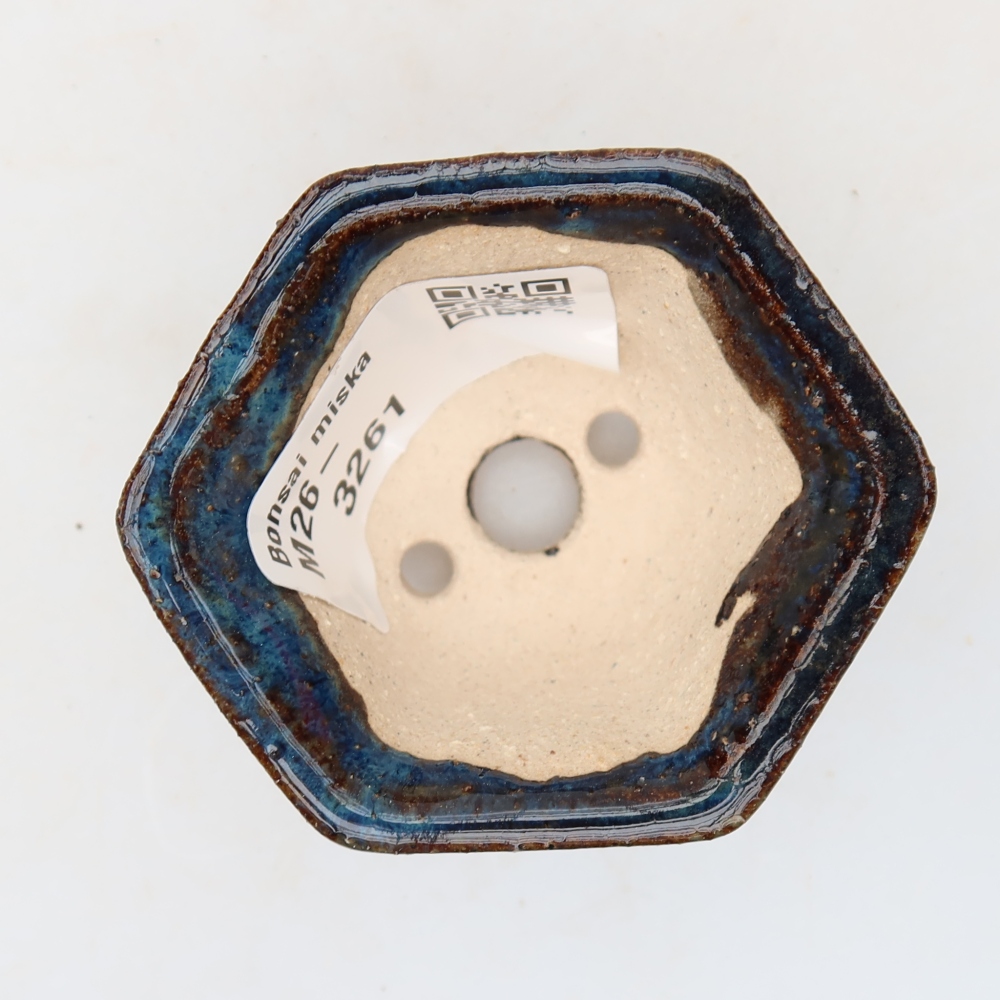 Keramische bonsaipot 5,5 x 5 x 3 cm, kleur: blauw