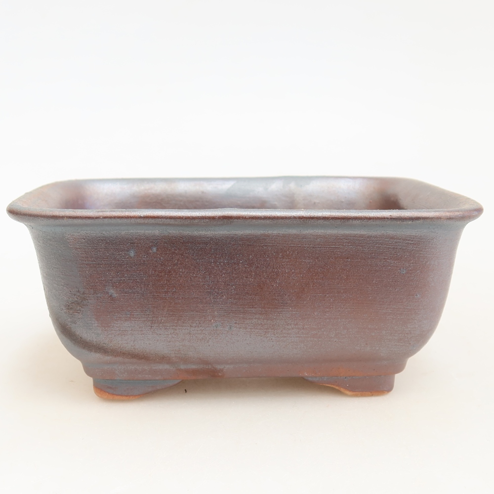 Bonsaischaal van keramiek 13,5 x 10,5 x 6 cm, metaalkleur