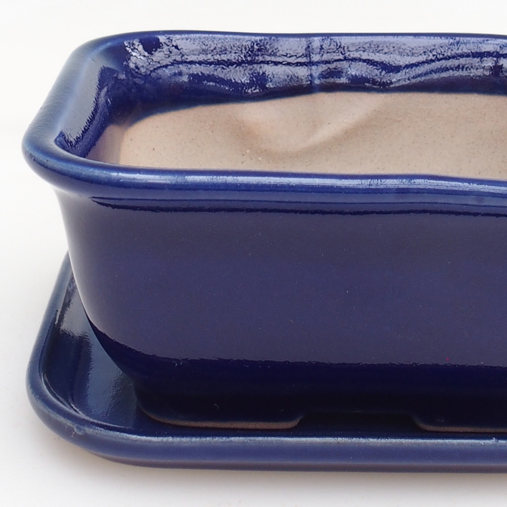 Bonsai kom + schotel H11 - 11,5 x 10 x 4 cm - groen