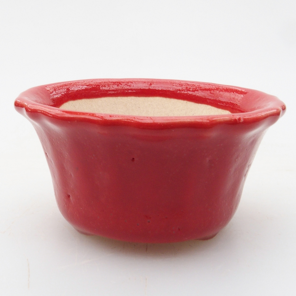 Mini bonsaischaal 5 x 5 x 3 cm, kleur rood