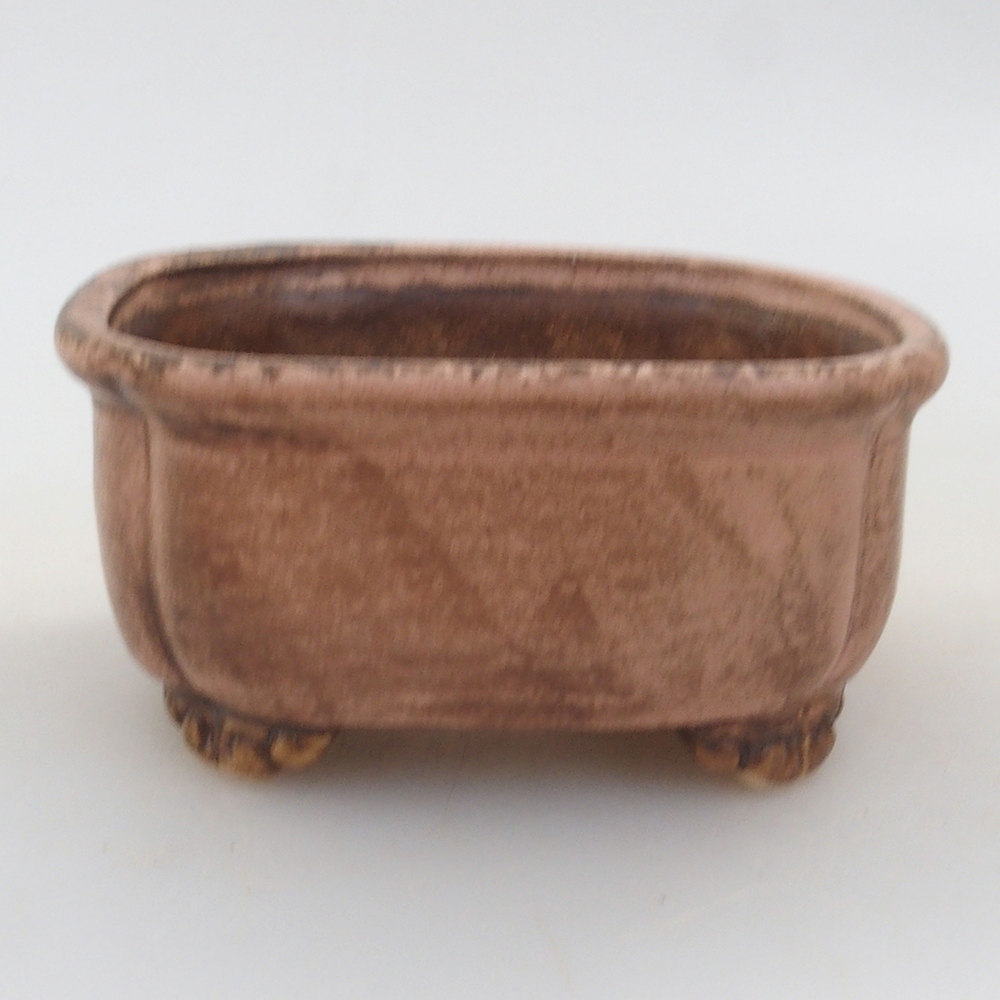 Bonsaischaal van keramiek 10 x 8,5 x 4 cm, bruin