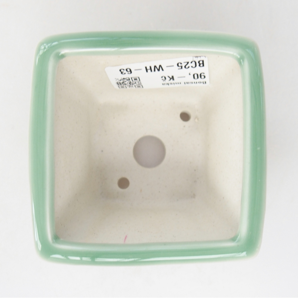 Bonsaischaal van keramiek 8,5 x 8,5 x 5 cm, groen