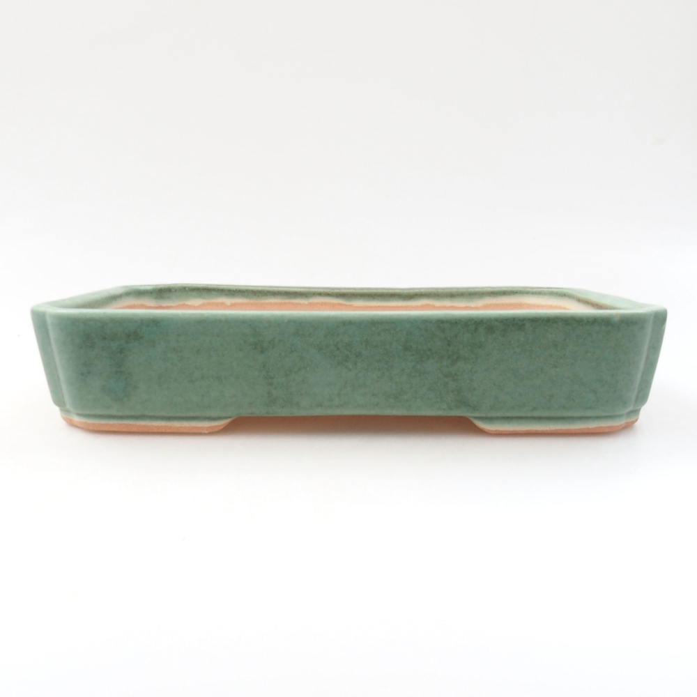 Bonsaischaal van keramiek 22 x 17 x 5 cm, groen
