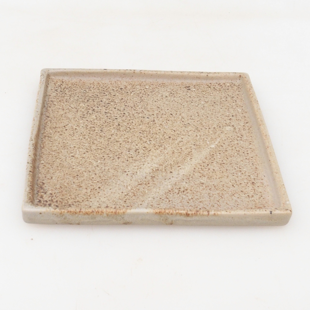 Bonsaischaal vierkant L - 14 x 14 x 1 cm - beige