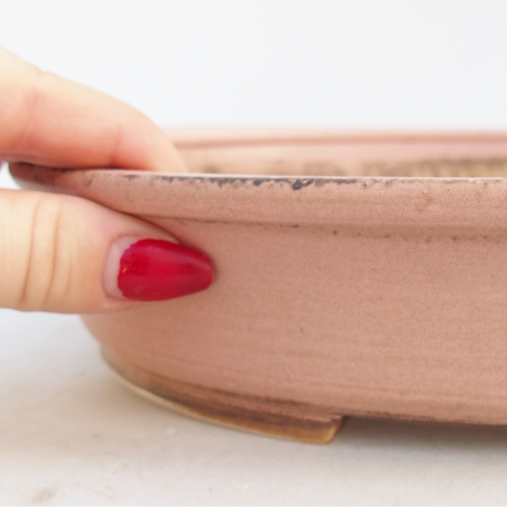 Bonsaischaal van keramiek 24 x 21 x 5 cm, roze