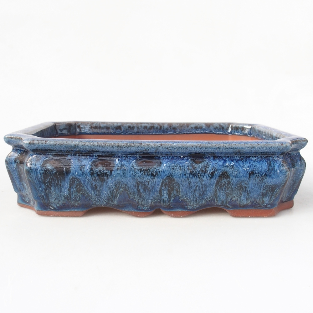 Kom 21,5 x 26,5 x 4 cm blauw-wit