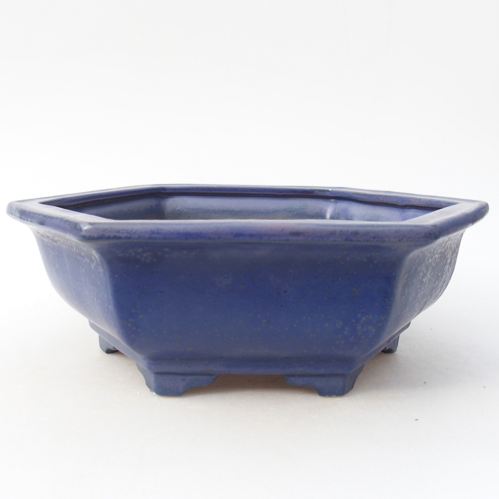 Bonsaischaal van keramiek 24 x 21 x 7,5 cm, kleur blauw