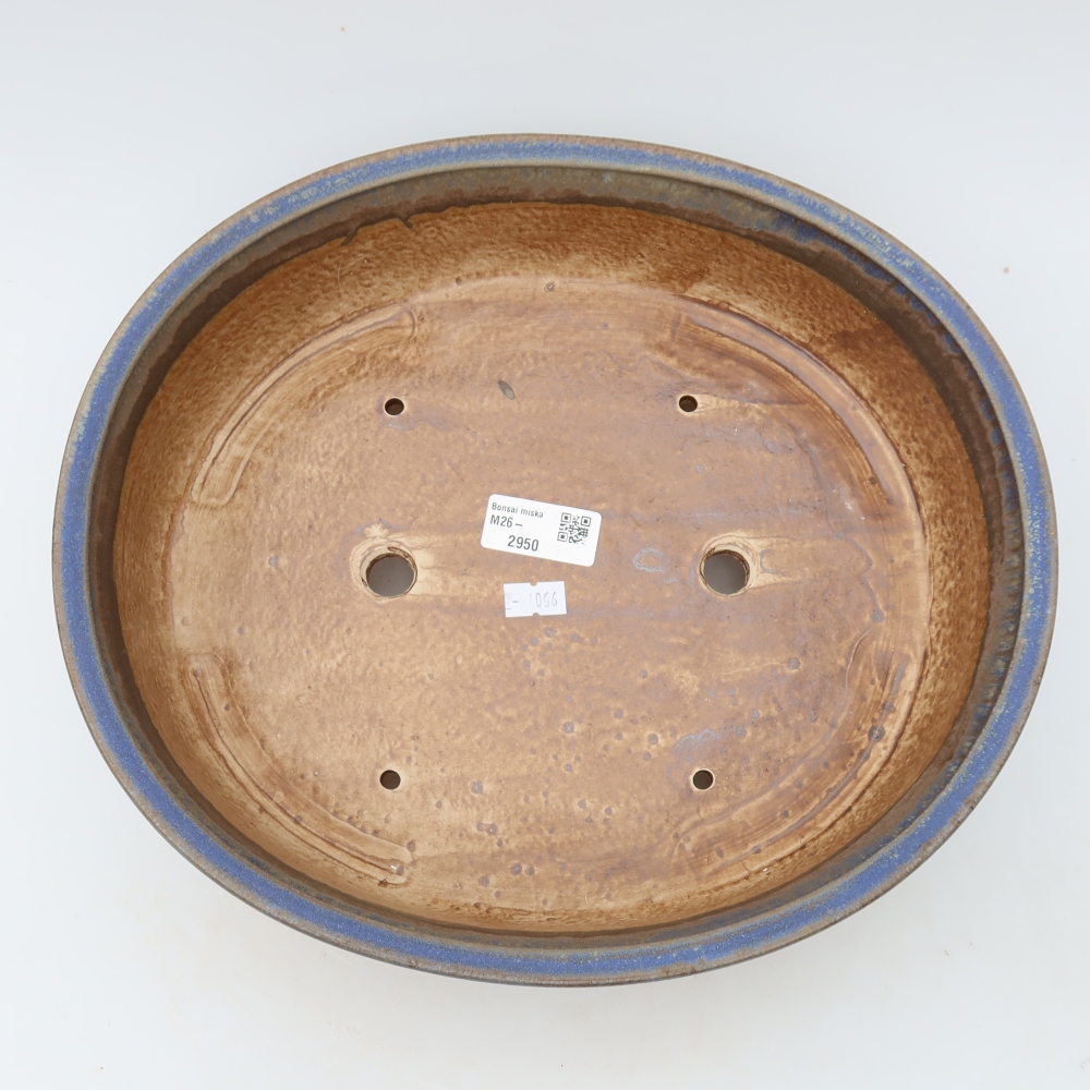 Keramische bonsaischaal 31 x 27 x 7,5 cm, kleur: blauw