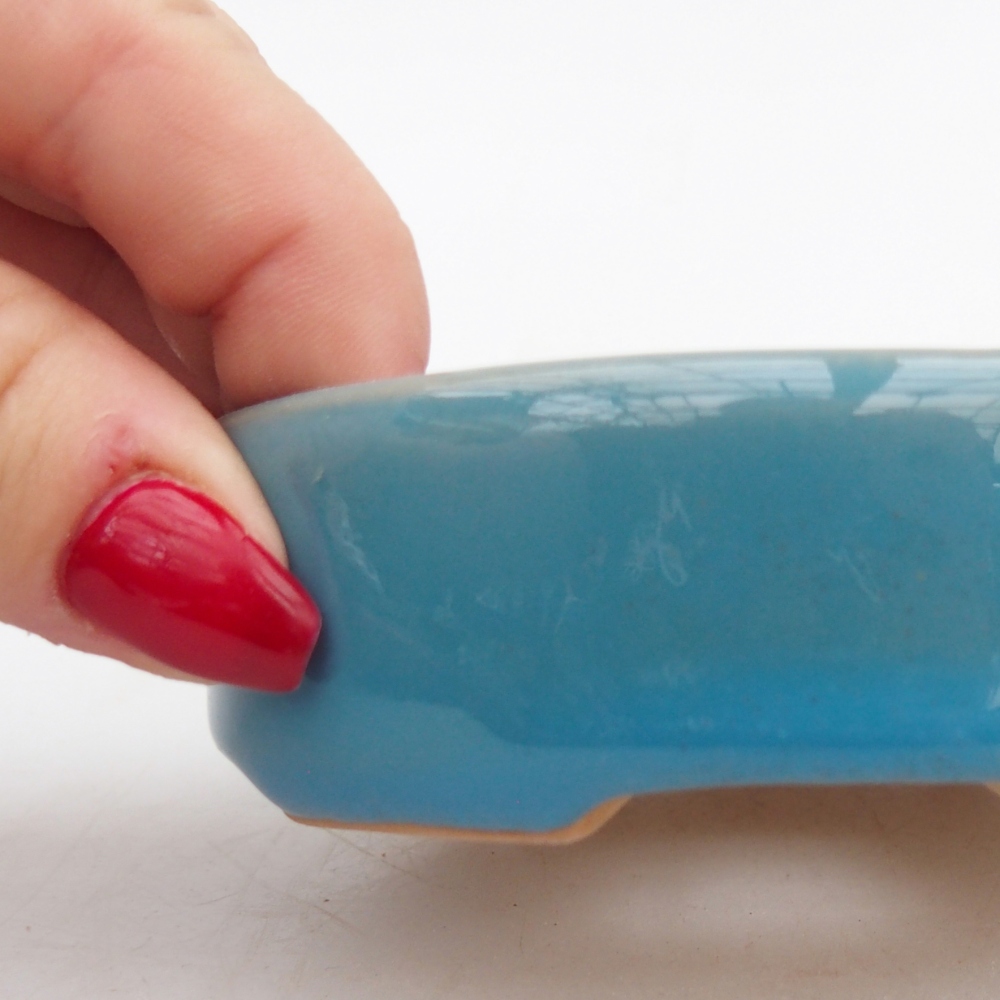 Bonsaischaal van keramiek 26 x 26 x 8 cm, kleur rood