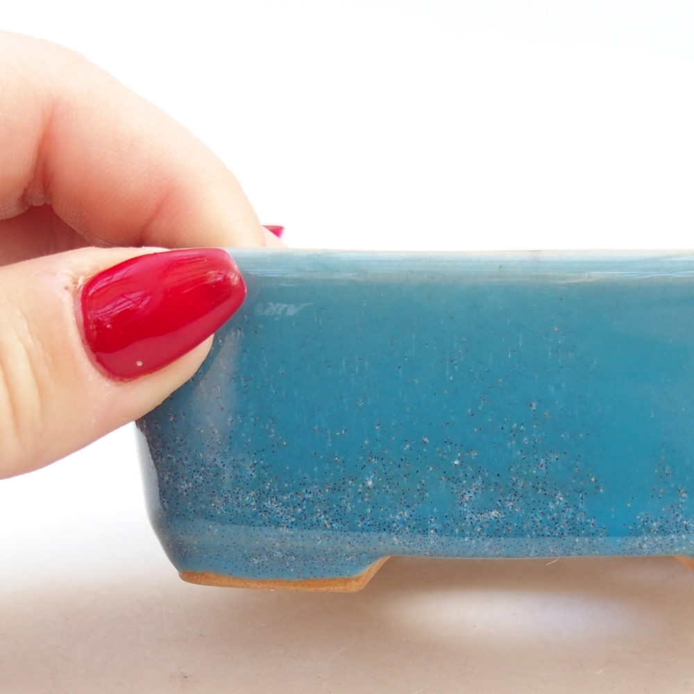 Bonsaischaal van keramiek 26 x 26 x 8 cm, kleur rood