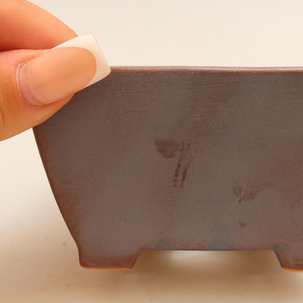 Keramische bonsaipot 9,5 x 9,5 x 5,5 cm, metaalachtige kleur