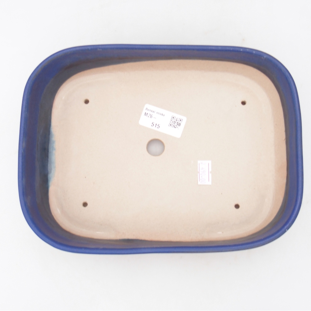 Bonsaischaal van keramiek 22,5 x 17 x 6 cm, kleur blauw