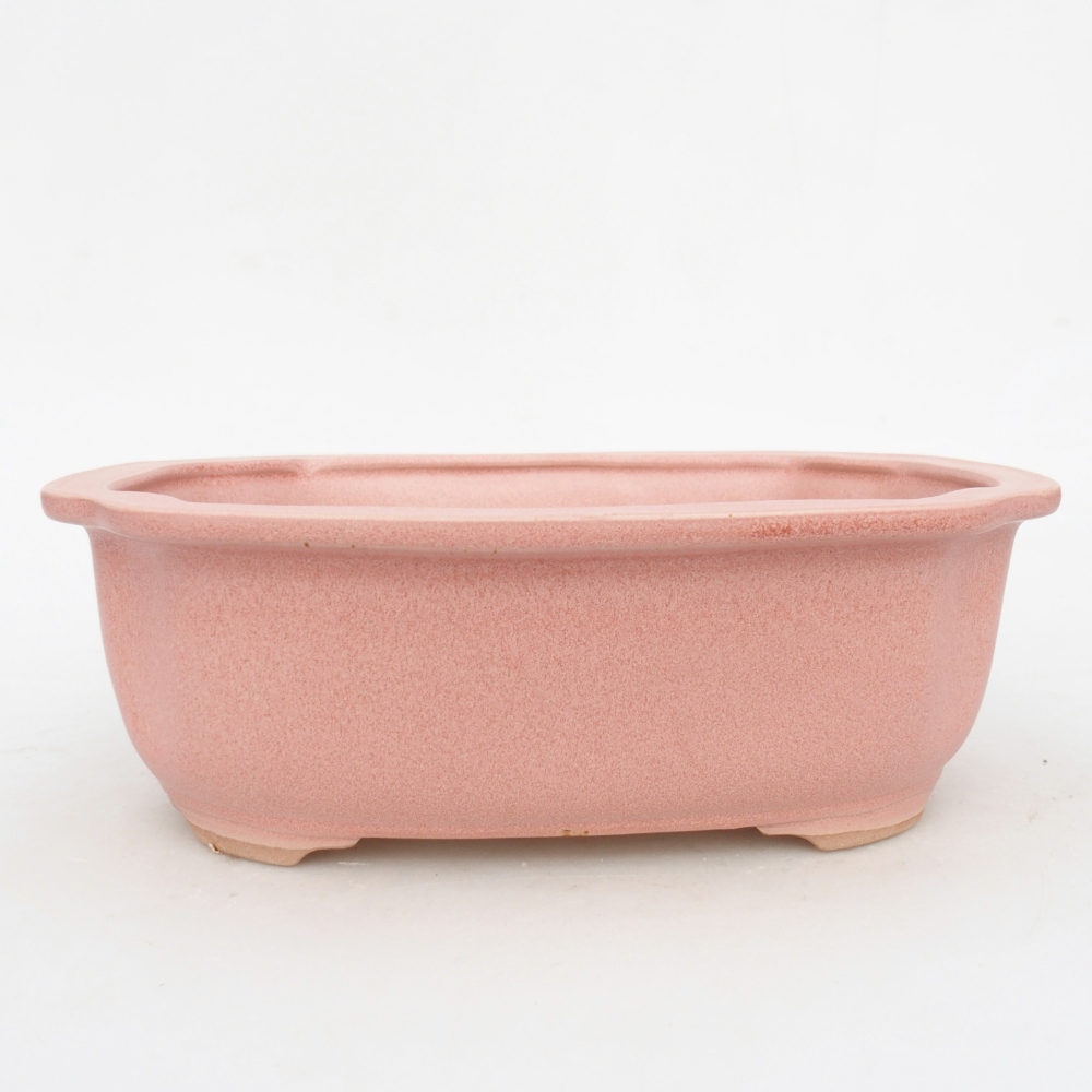 Bonsaischaal van keramiek 22 x 18 x 7,5 cm, roze