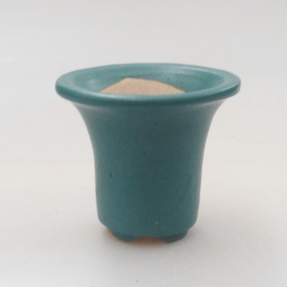 Bonsaischaal van keramiek 6,5 x 5,5 x 4 cm, kleur blauw