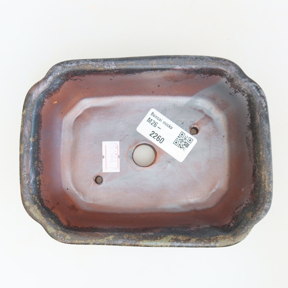 Bonsaischaal van keramiek 15,5 x 12 x 4,5 cm, bruin