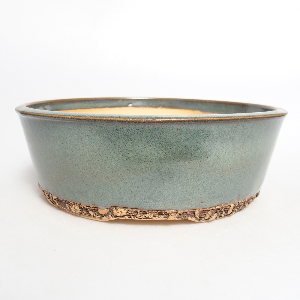 Bonsaischaal van keramiek 19,5 x 19,5 x 6,5 cm, groen
