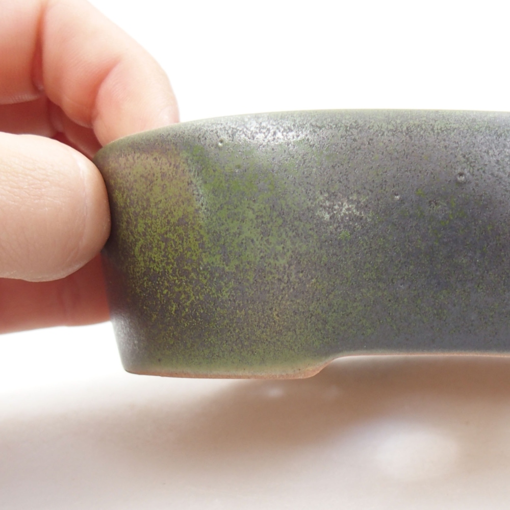 Bonsaischaal van keramiek 22 x 17 x 5 cm, groen