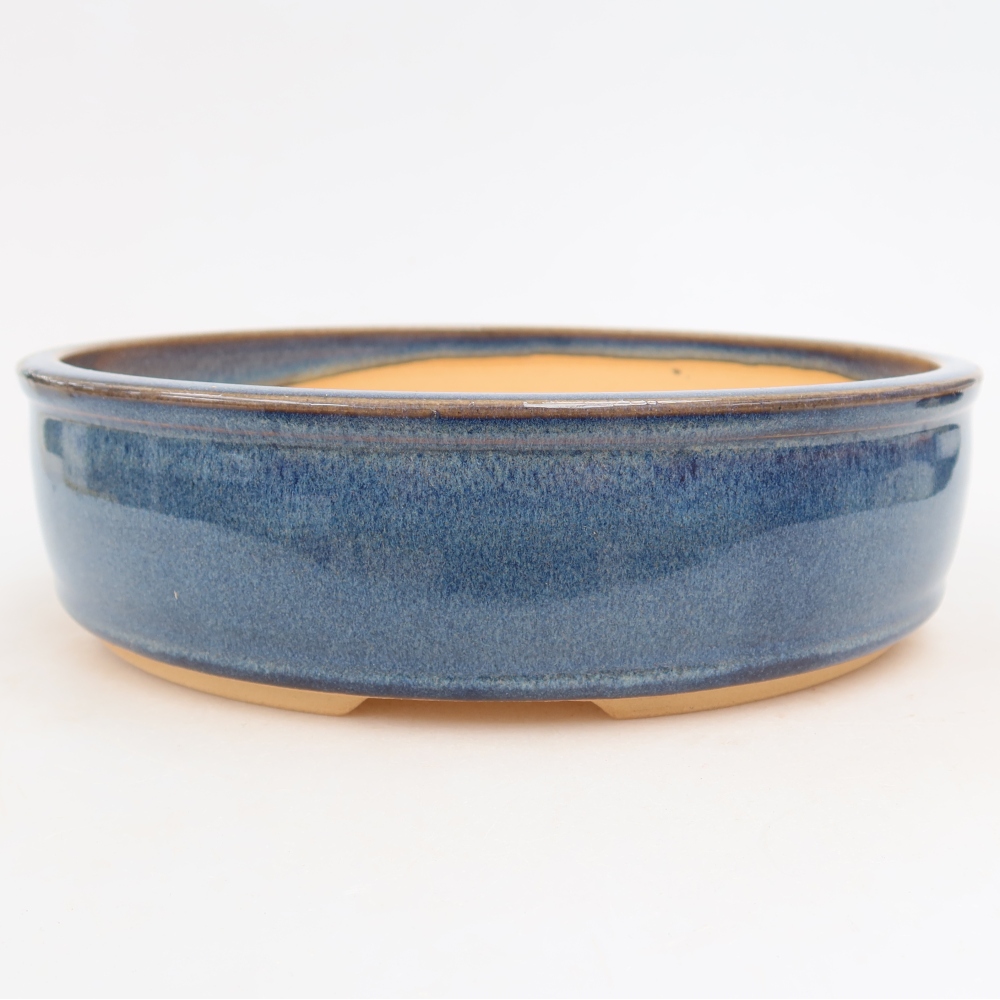Keramische bonsaipot 22,5 x 22,5 x 6,5 cm, kleur: blauw