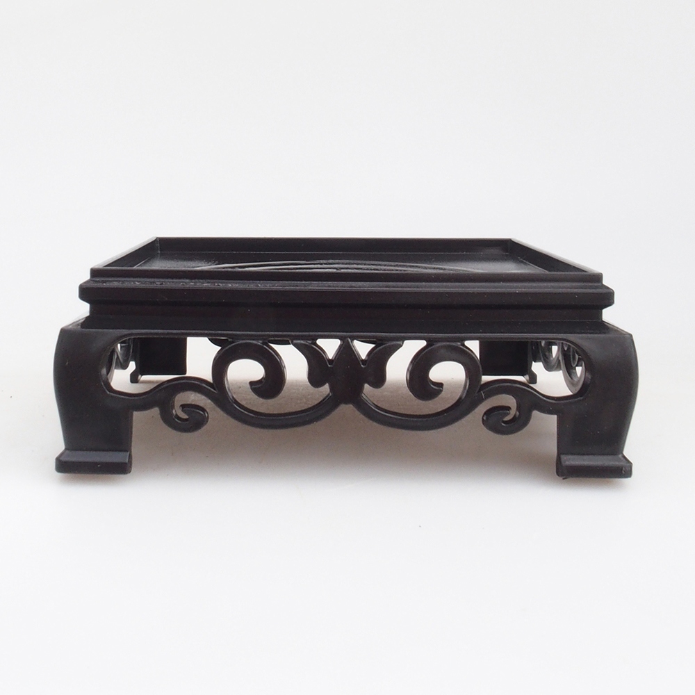 Bonsai tafel kunststof vierkant 12,5 x 12,5 x 4 cm, kleur zwart