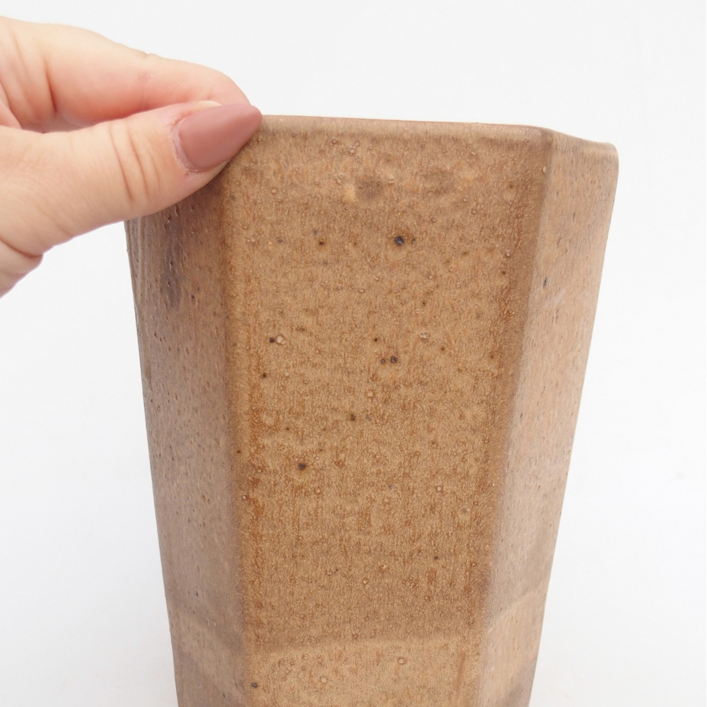 Bonsaischaal van keramiek 12,5 x 11,5 x 16,5 cm, bruin