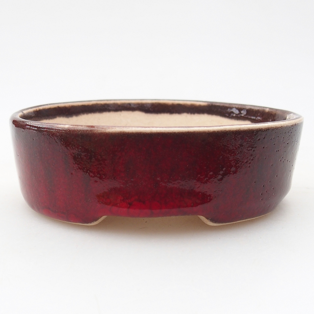 Mini bonsaischaal 9,5 x 8,5 x 3 cm, kleur rood