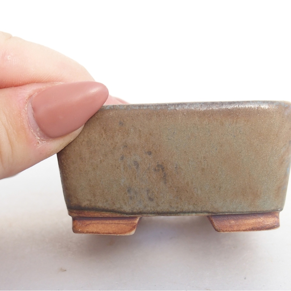 Bonsaischaal van keramiek 6 x 6 x 3 cm, bruin