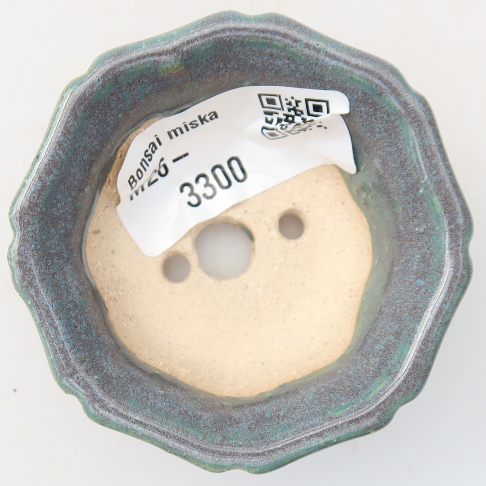 Keramische bonsaischaal 6 x 6 x 2,5 cm, kleur grijs