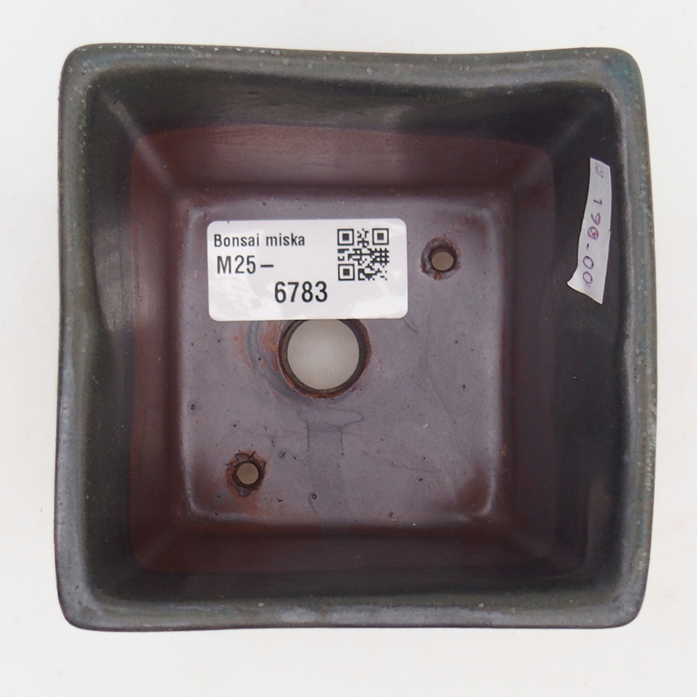 Bonsaischaal van keramiek 9 x 9 x 8,5 cm, grijs