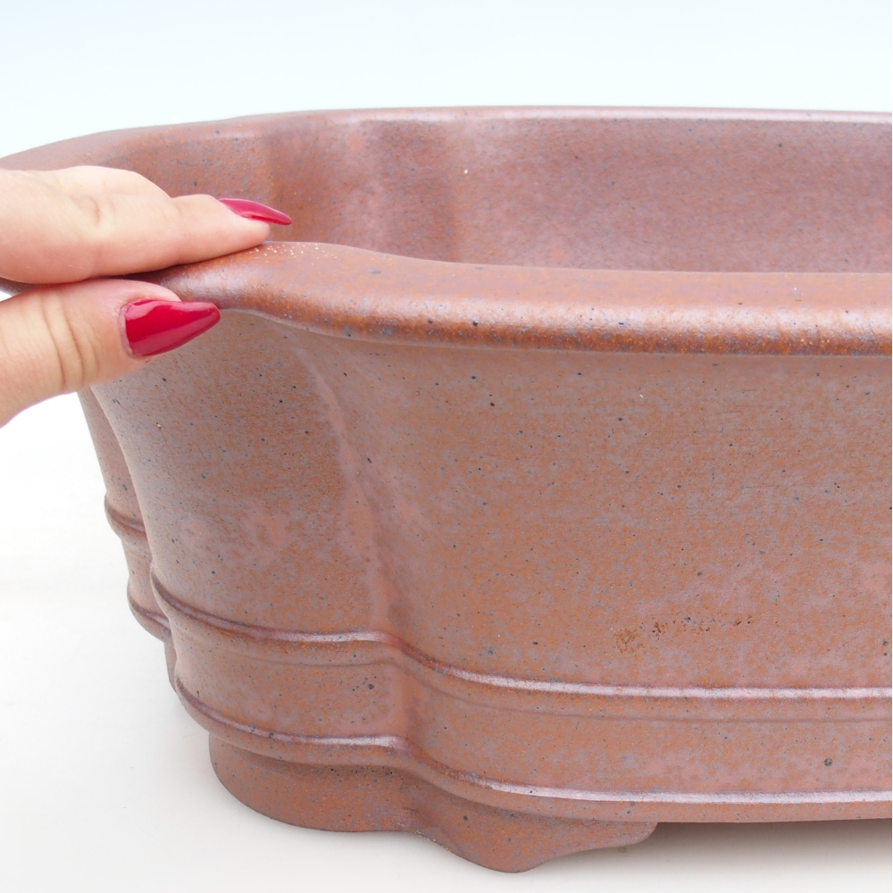 Bonsaischaal van keramiek 51 x 44 x 15,5 cm , metaalkleur - UITSLUITEND PERSOONLIJKE AFHANG of transport per pallet