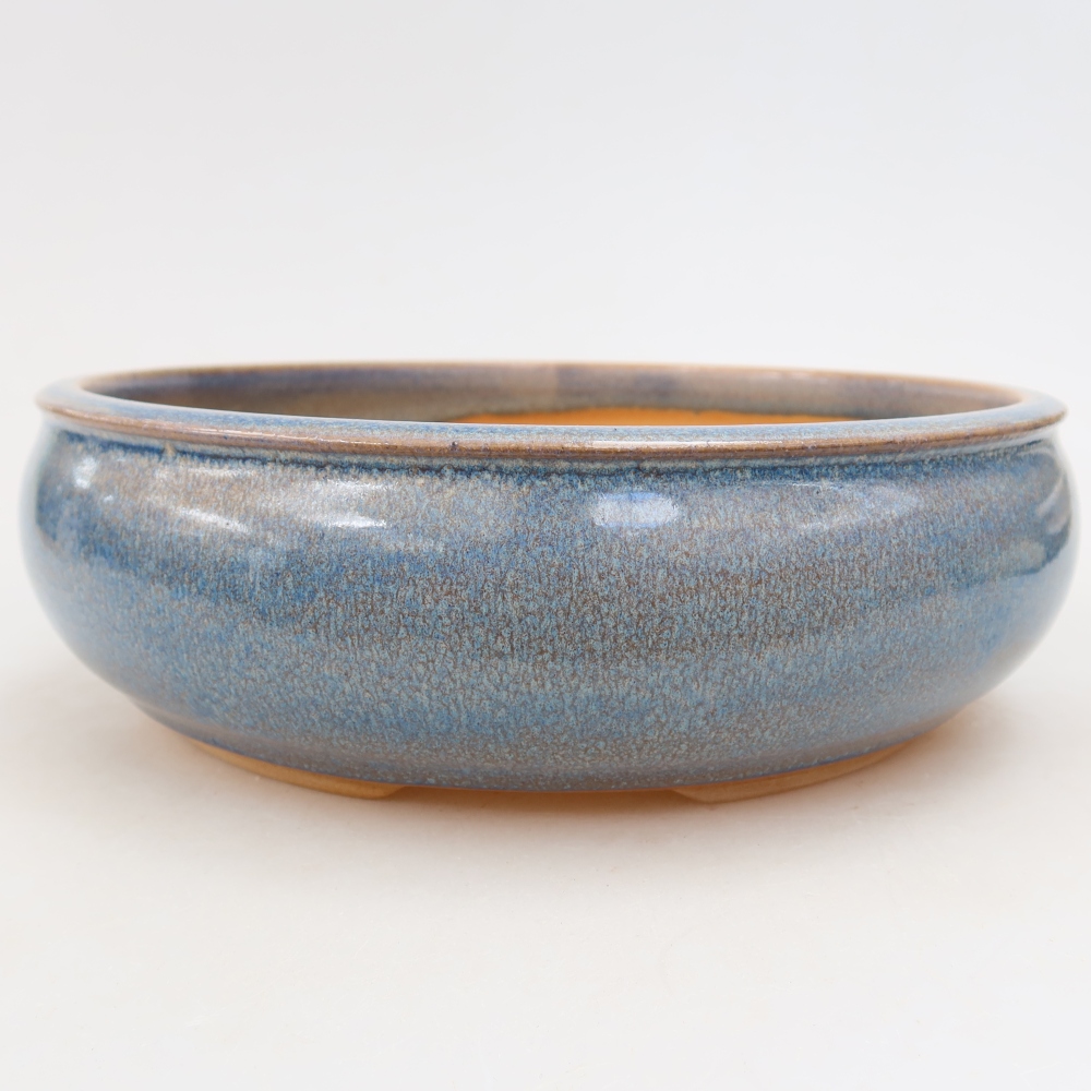 Keramische bonsaipot 21,5 x 21,5 x 7 cm, kleur: blauw