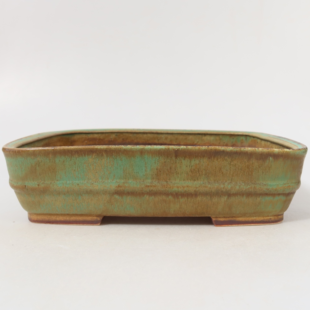 Keramische bonsaipot 22,5 x 18 x 6 cm, kleur groen