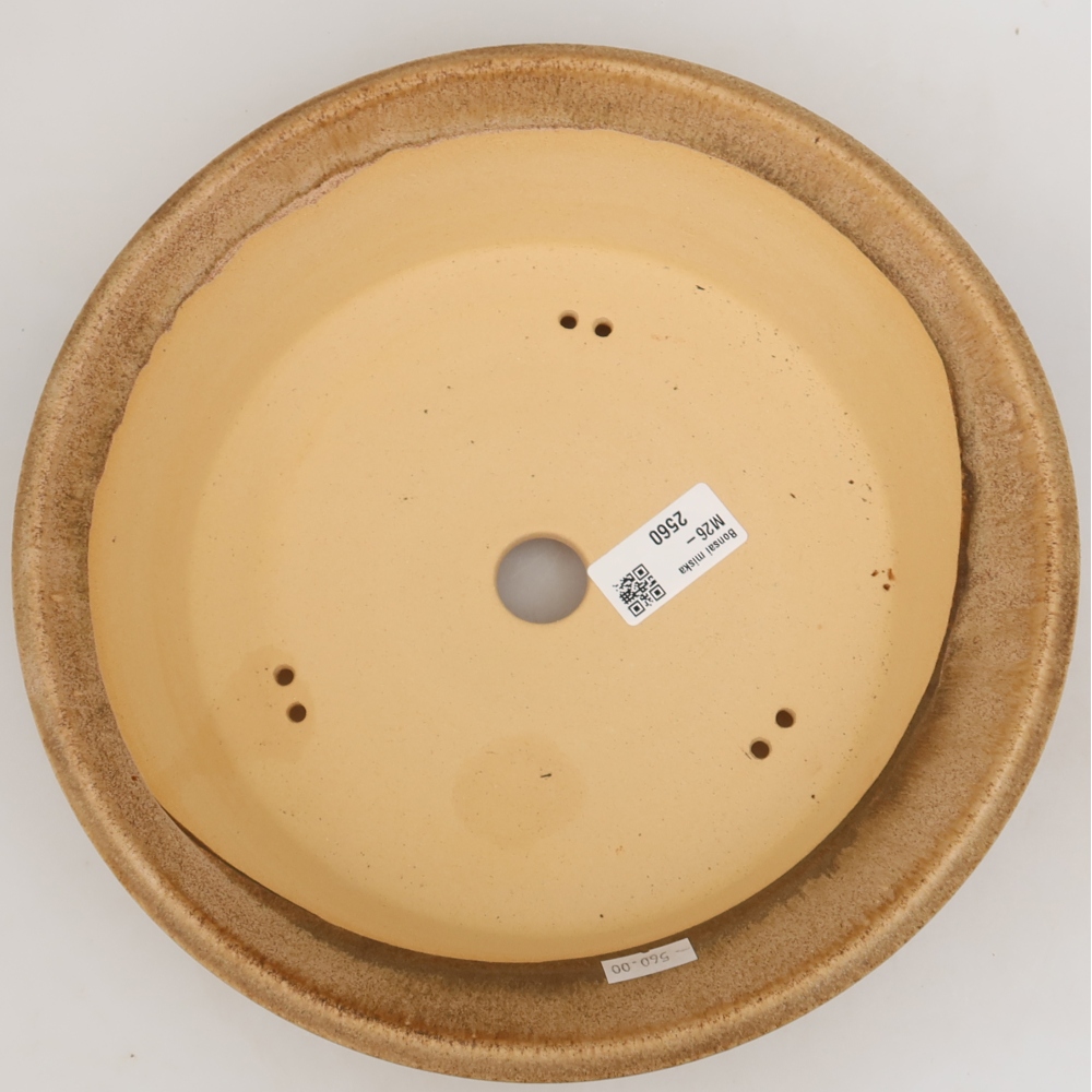 Keramische bonsaipot 25,5 x 25,5 x 6,5 cm, kleur bruin