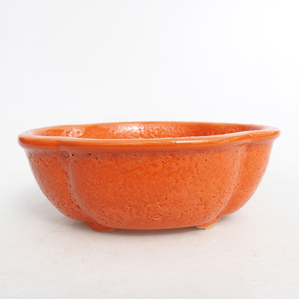 Bonsaischaal van keramiek 13 x 10,5 x 5,5 cm, oranje