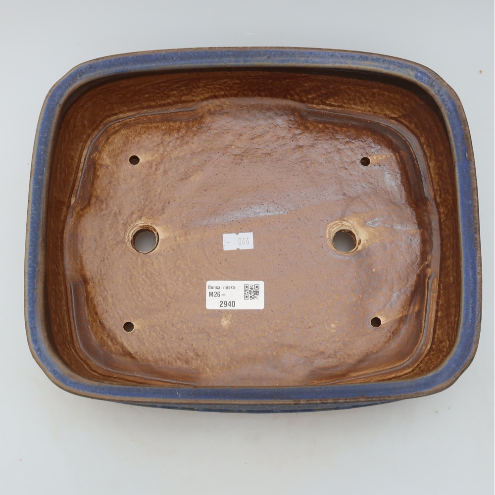 Keramische bonsaischaal 29,5 x 23 x 7 cm, kleur: blauw