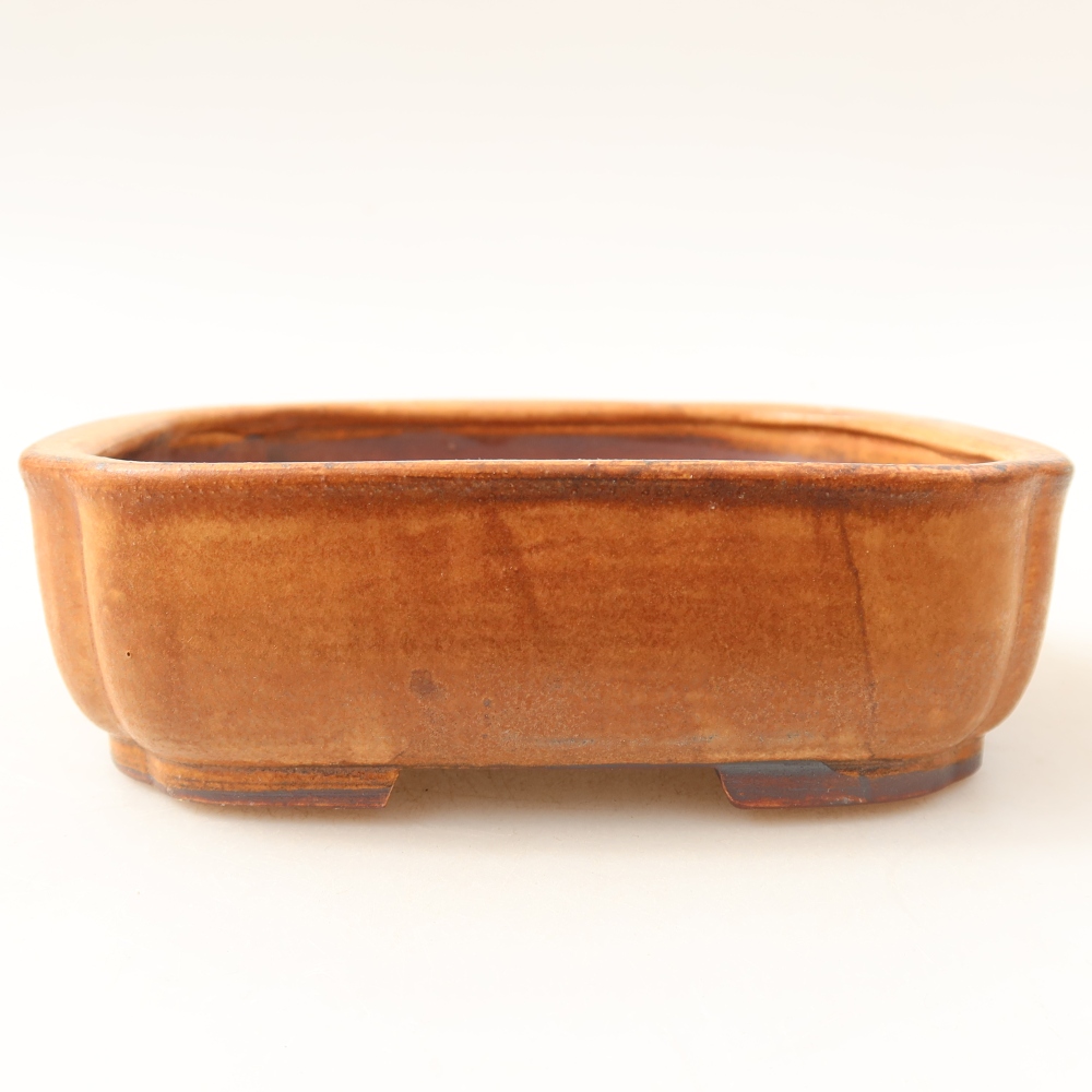 Bonsaischaal van keramiek 13,5 x 12 x 4 cm, bruin