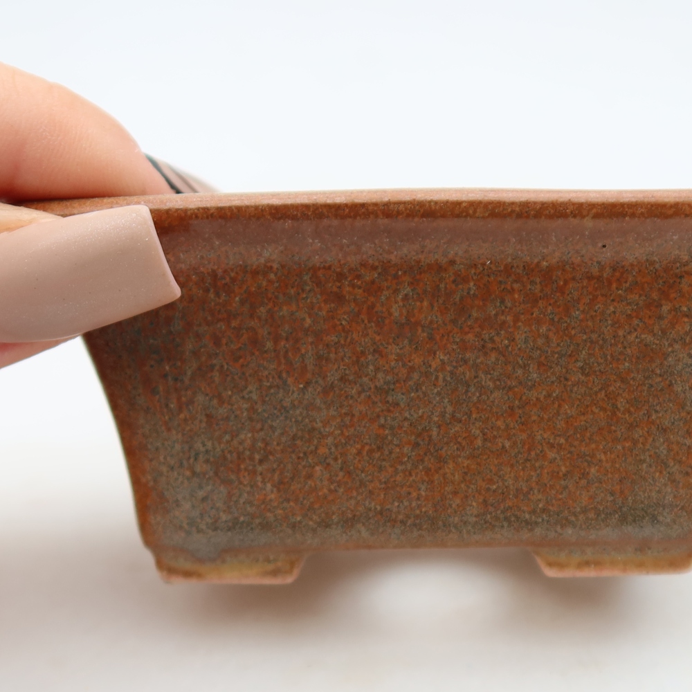 Bonsaischaal van keramiek 8,5 x 6 x 4 cm, bruin