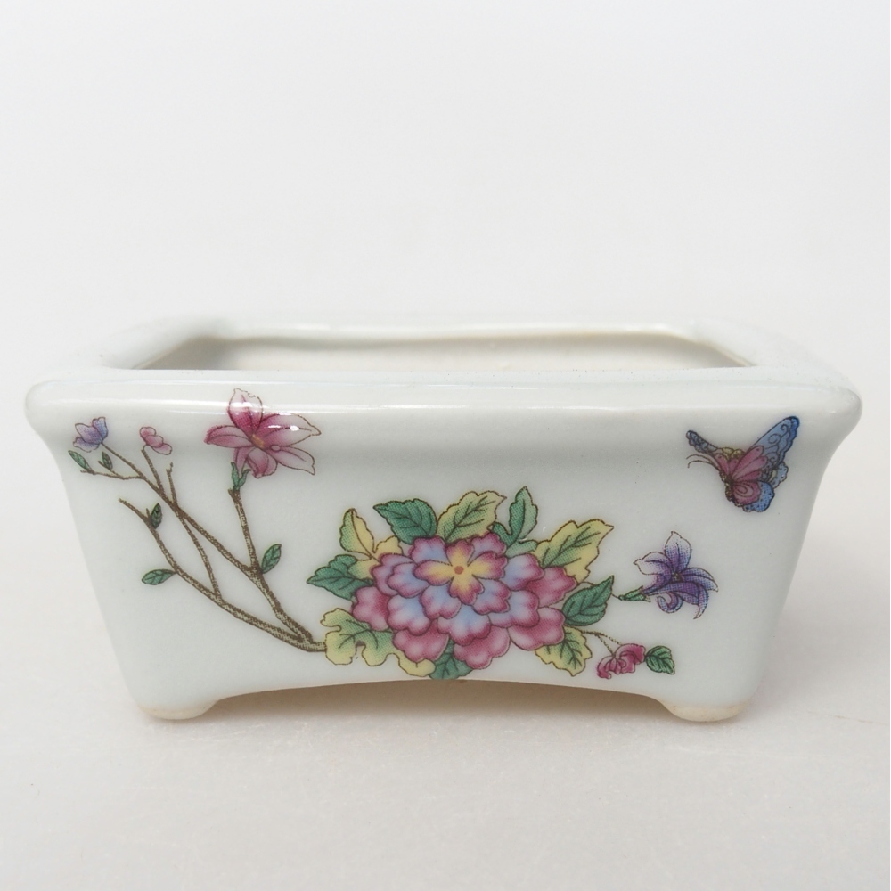 Mini bonsaischaal 8 x 6,5 x 3,5 cm, wit