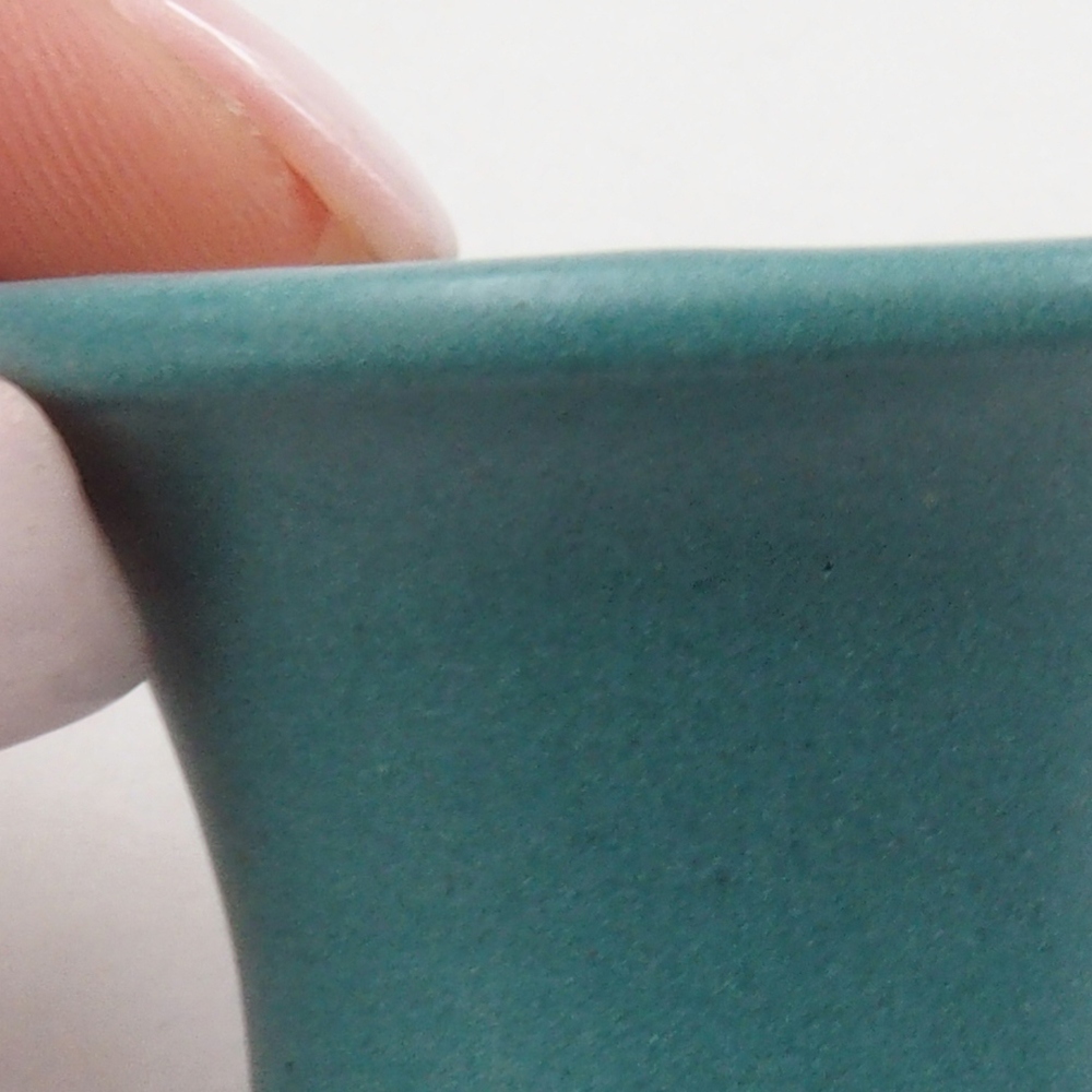 Bonsaischaal van keramiek 6,5 x 5,5 x 4 cm, kleur blauw