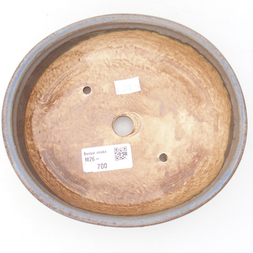 Bonsaischaal van keramiek 18,5 x 16,5 x 4,5 cm, kleur blauw