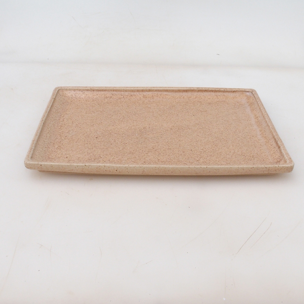 Bonsai schotel rechthoekig 22,5 x 17 x 1,5 cm - beige