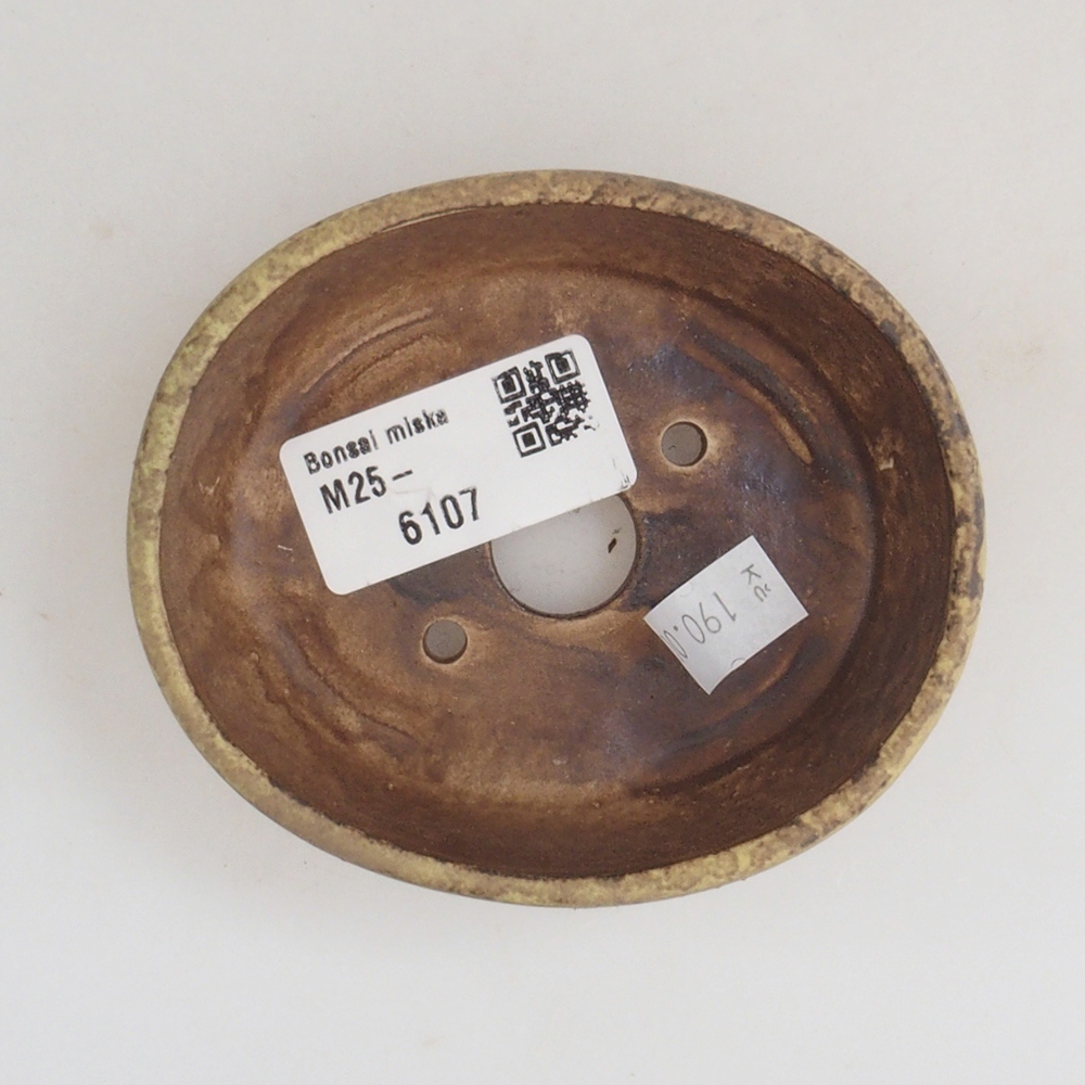 Bonsaischaal van keramiek 10 x 8,5 x 4 cm, bruin
