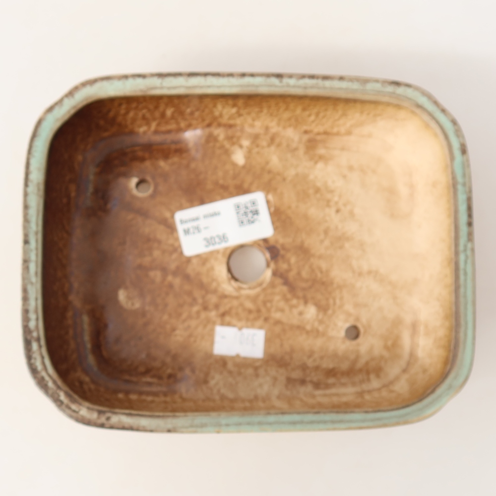 Keramische bonsaischaal 18 x 14 x 4,5 cm, kleur: groen