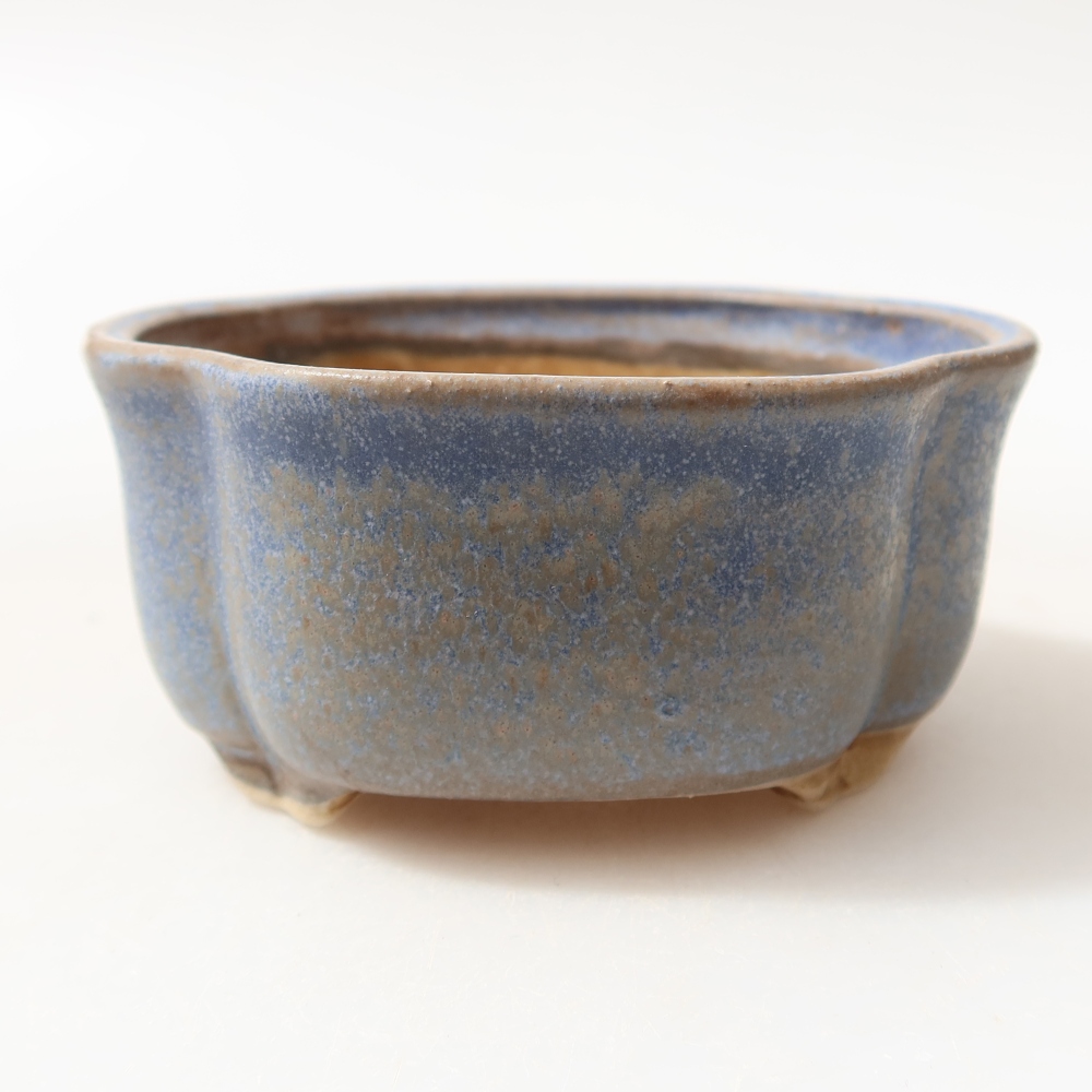 Keramische bonsaischaal 8 x 7,5 x 3,5 cm, kleur: blauw