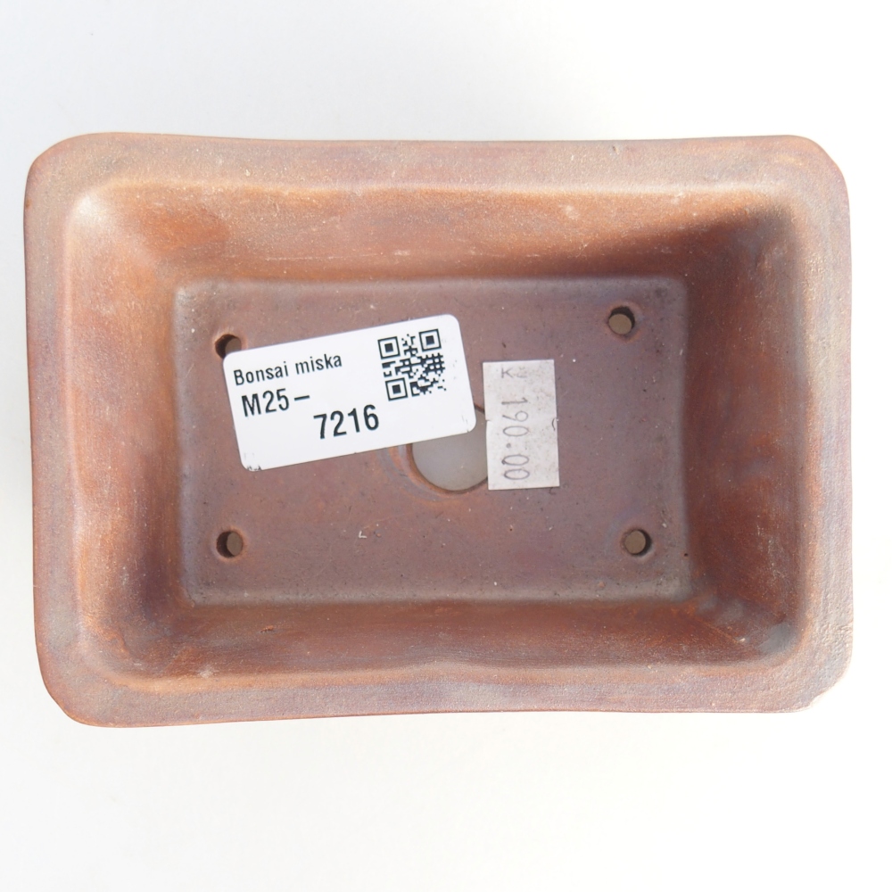 Bonsaischaal van keramiek 26 x 26 x 8 cm, kleur rood
